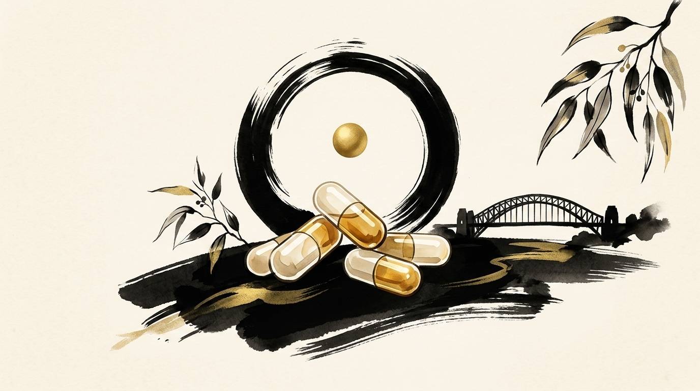 NAD+ supplement bottles available in Australian pharmacies and online stores